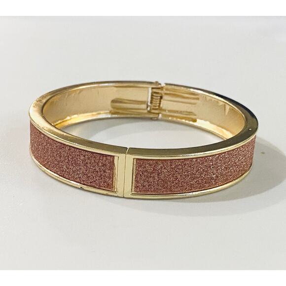 Glitter Hinged Bangle Bracelet - Picture 1 of 2